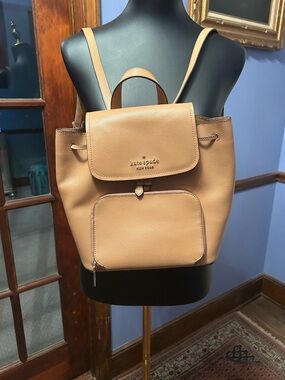 kate spade Tan Pebble Leather Backpack